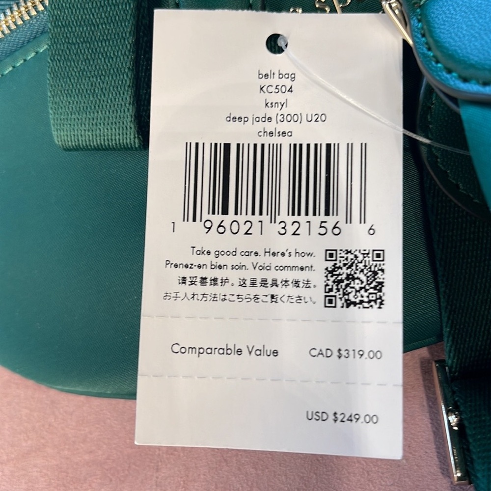 Kate Spade Chelsea Nylon Belt Bag Fanny Pack 
Color: Deep Jade
NWT - Picture 7 of 16